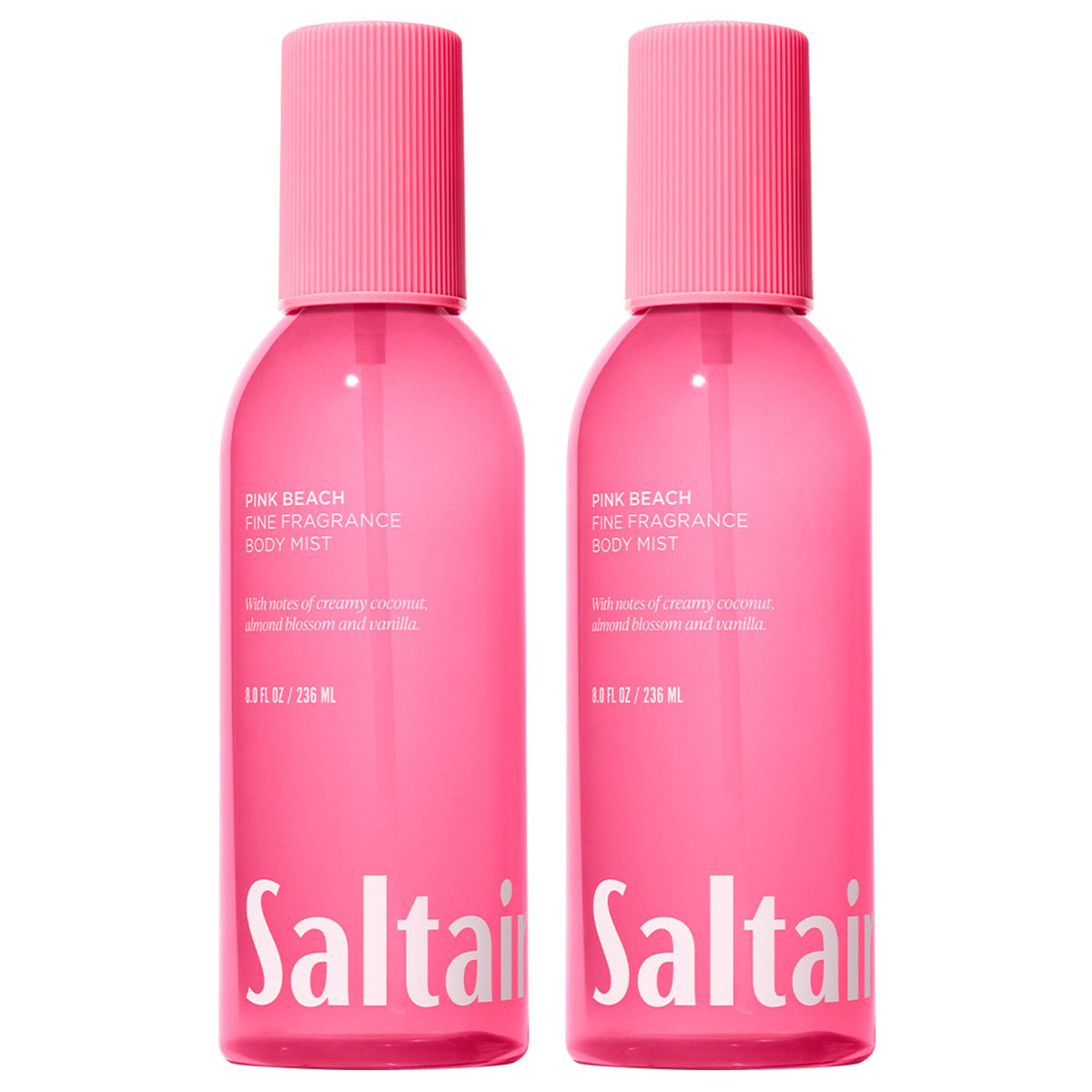 Saltair Pink Beach Body Mist bottle for day-long refreshment on skin and fabric