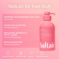 Saltair Pink Beach scent bottle highlights tropical notes like coconut and vanilla.