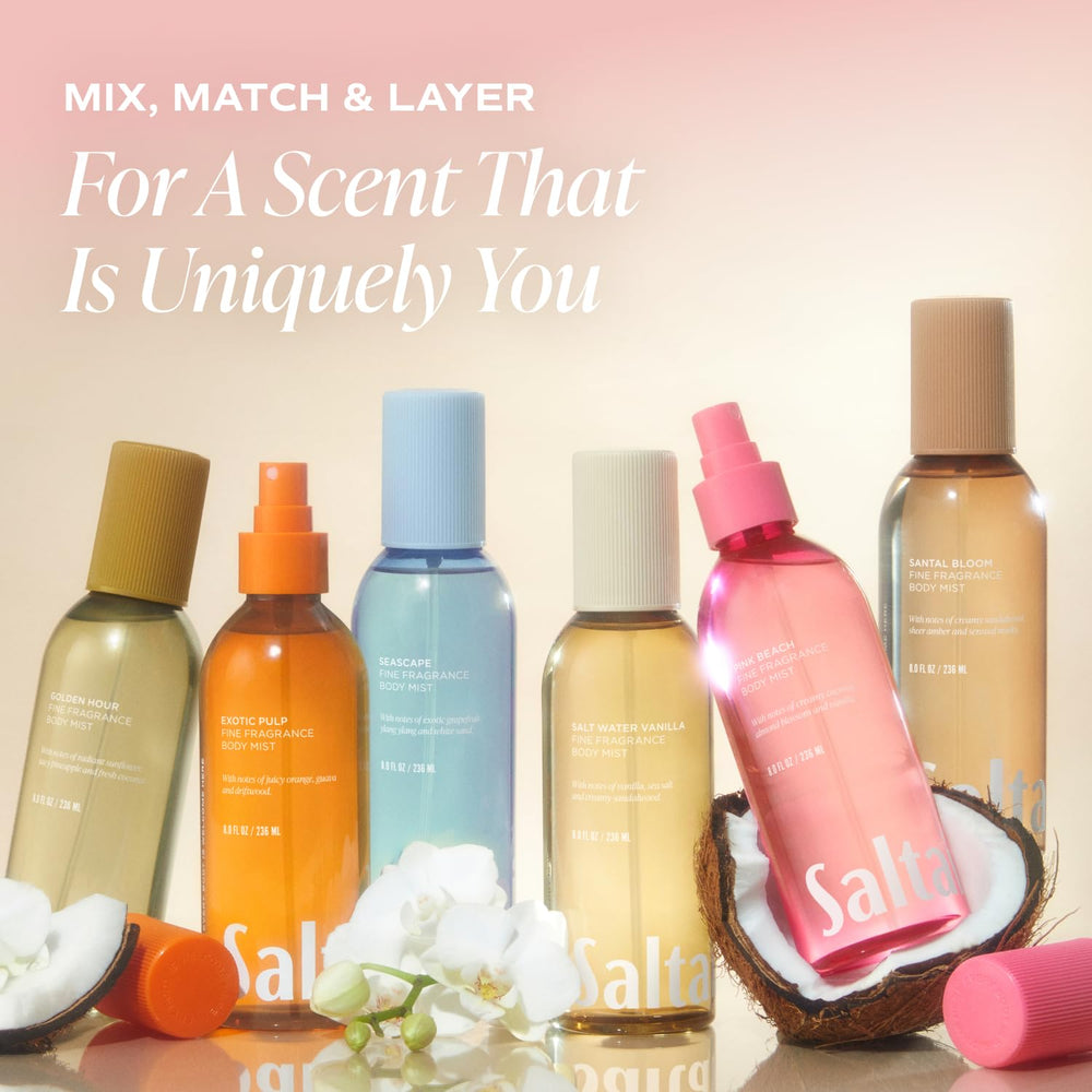 Close-up coconut note with vanilla hints in Saltair Pink Beach scent