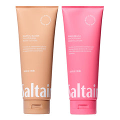 Saltair Santal Bloom bottle pour, hydrating daily moisturizer for dry skin.