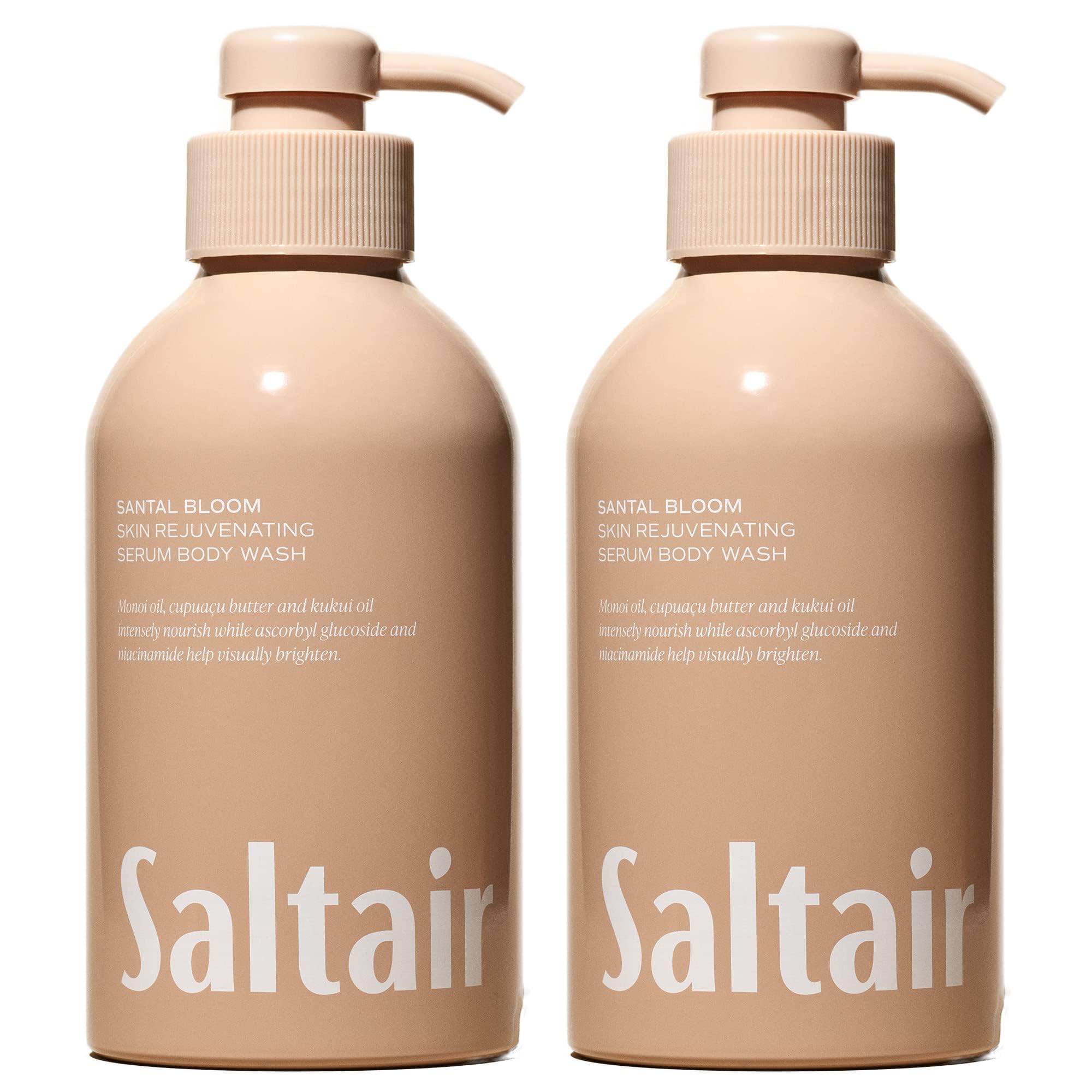 Saltair Santal Bloom bottle with pump for quick, mess-free cleansing.