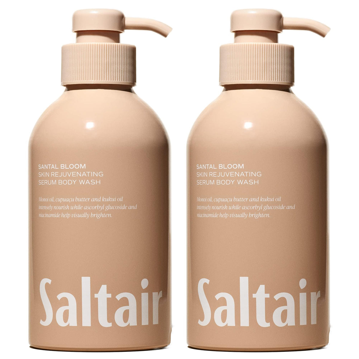 Saltair Santal Bloom bottle with pump for quick, mess-free cleansing.