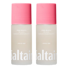 Saltair Serum Deodorant pink beach bottle delivers long-lasting odor control.