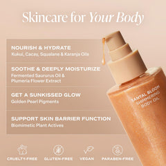 Saltair Shimmering Body Oil on skin with subtle radiant shimmer and non-greasy finish