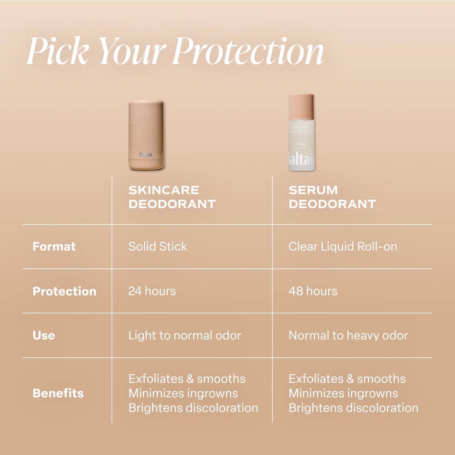 Saltair Skincare Deodorant application glide shows smooth, residue-free use