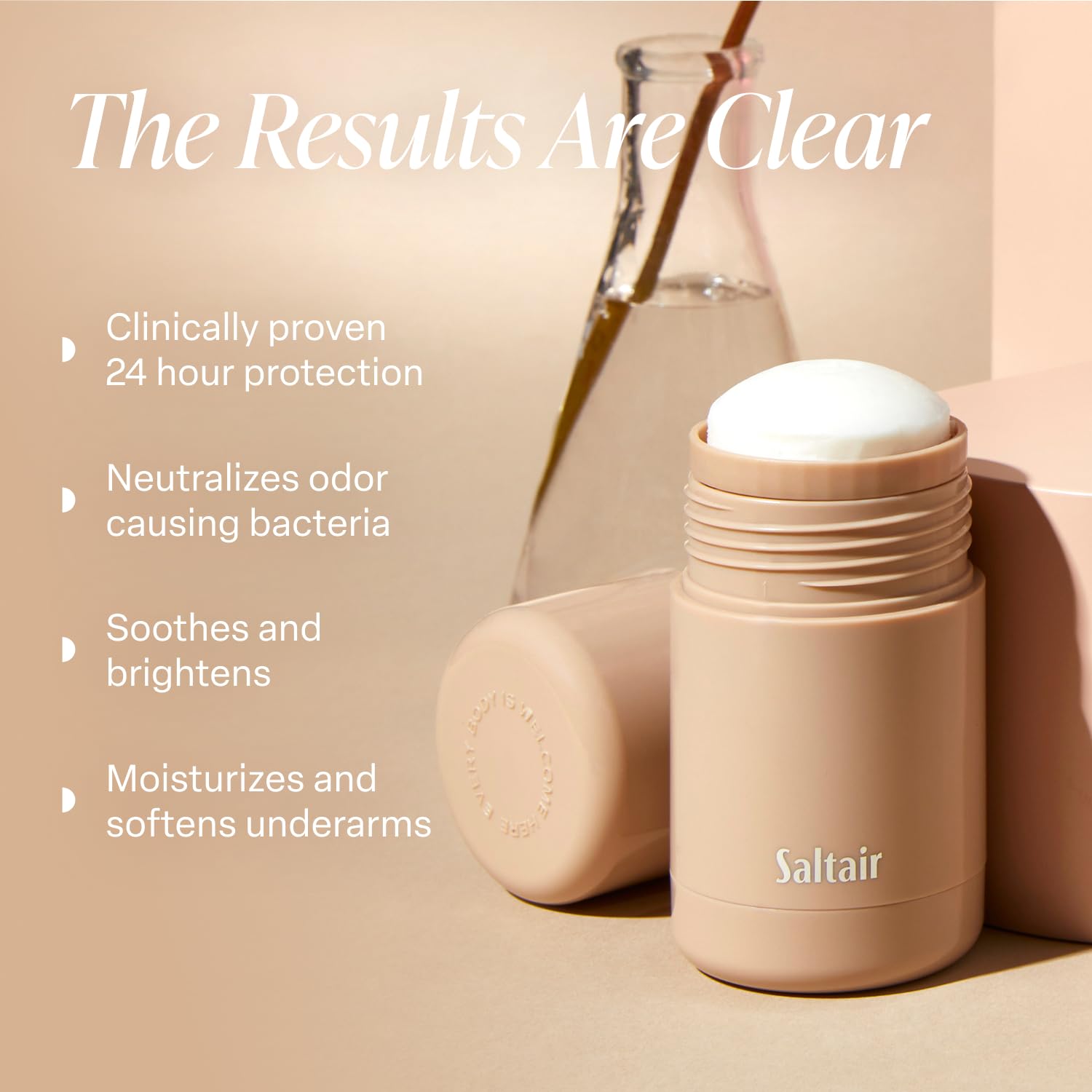 Saltair Skincare Deodorant Santal Bloom packaging highlighting refillable design
