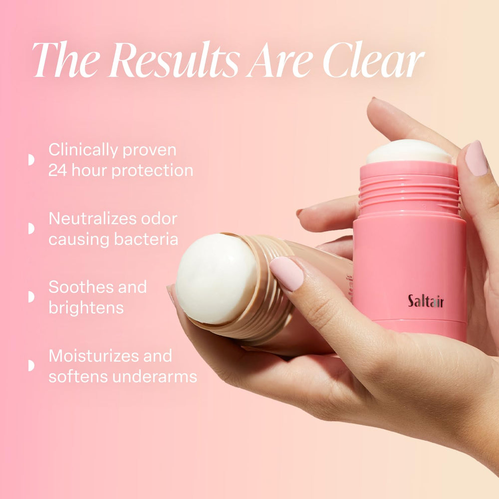 Close-up of Saltair Deodorant stick applying smoothly.