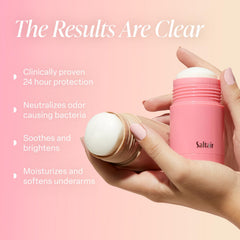 Close-up of Saltair Deodorant stick applying smoothly.
