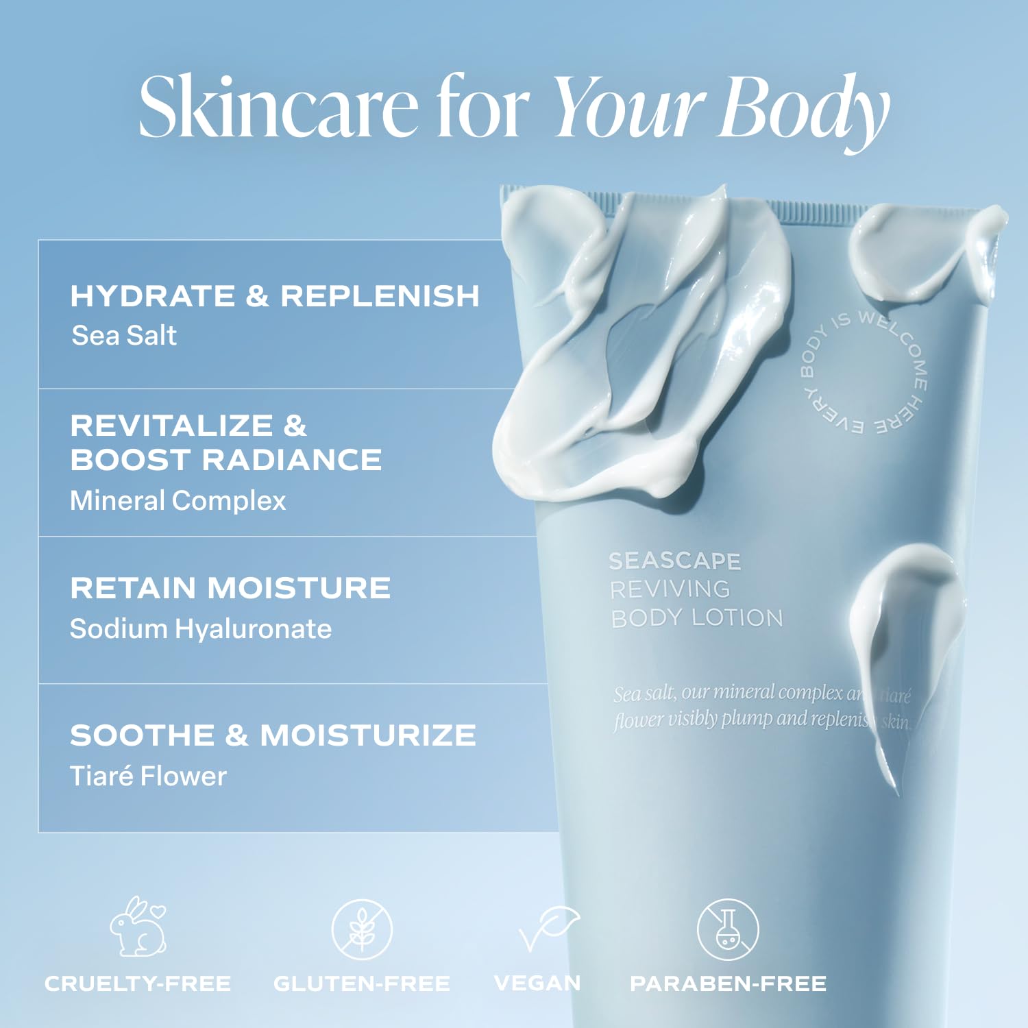 Saltair tubes on shelf highlight vegan, cruelty-free skincare