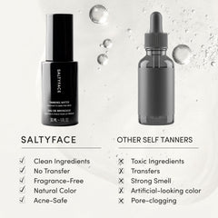 SaltyFace Tanning Water along hairline and ears for even coverage