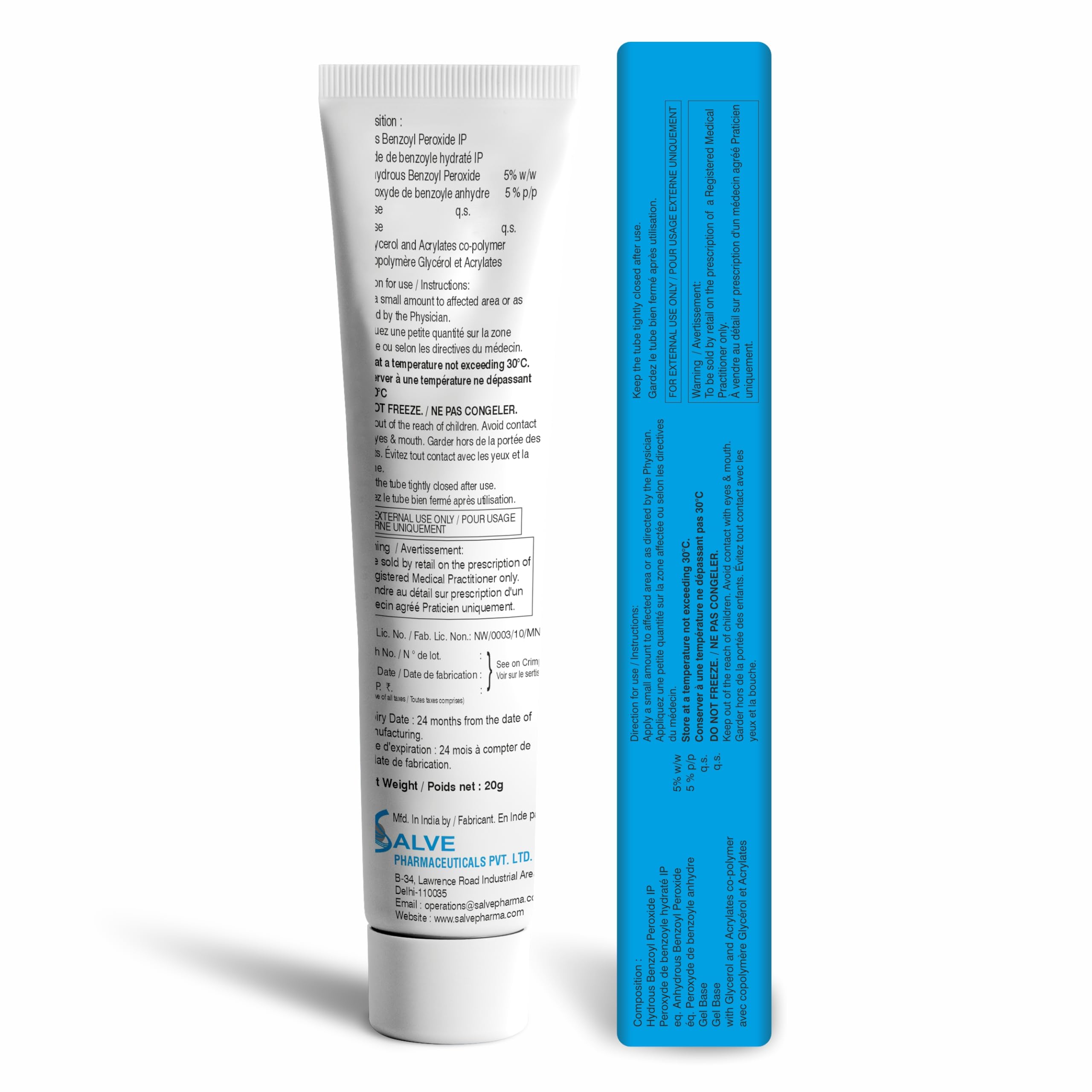 SALVE Benxop apply small amount on face for targeted areas.