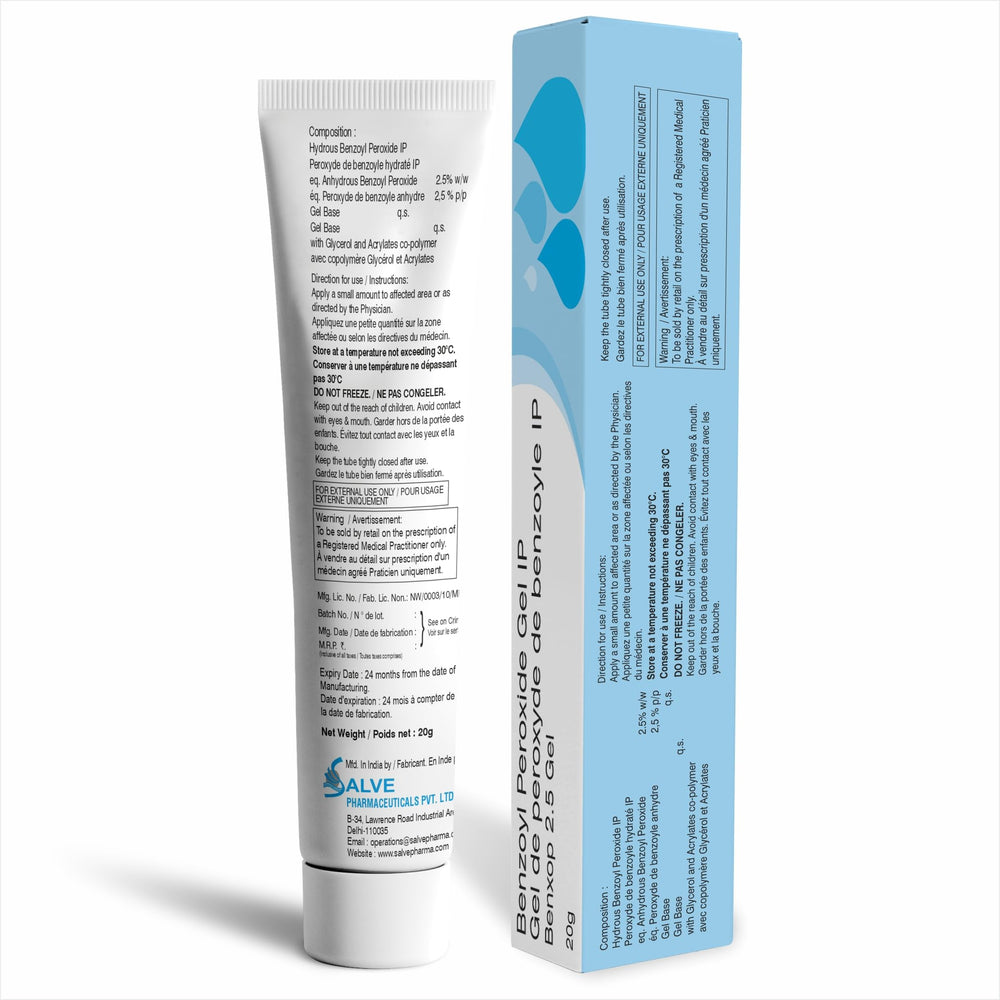 SALVE Benxop, textura gel suave para aplicación diaria rápida.