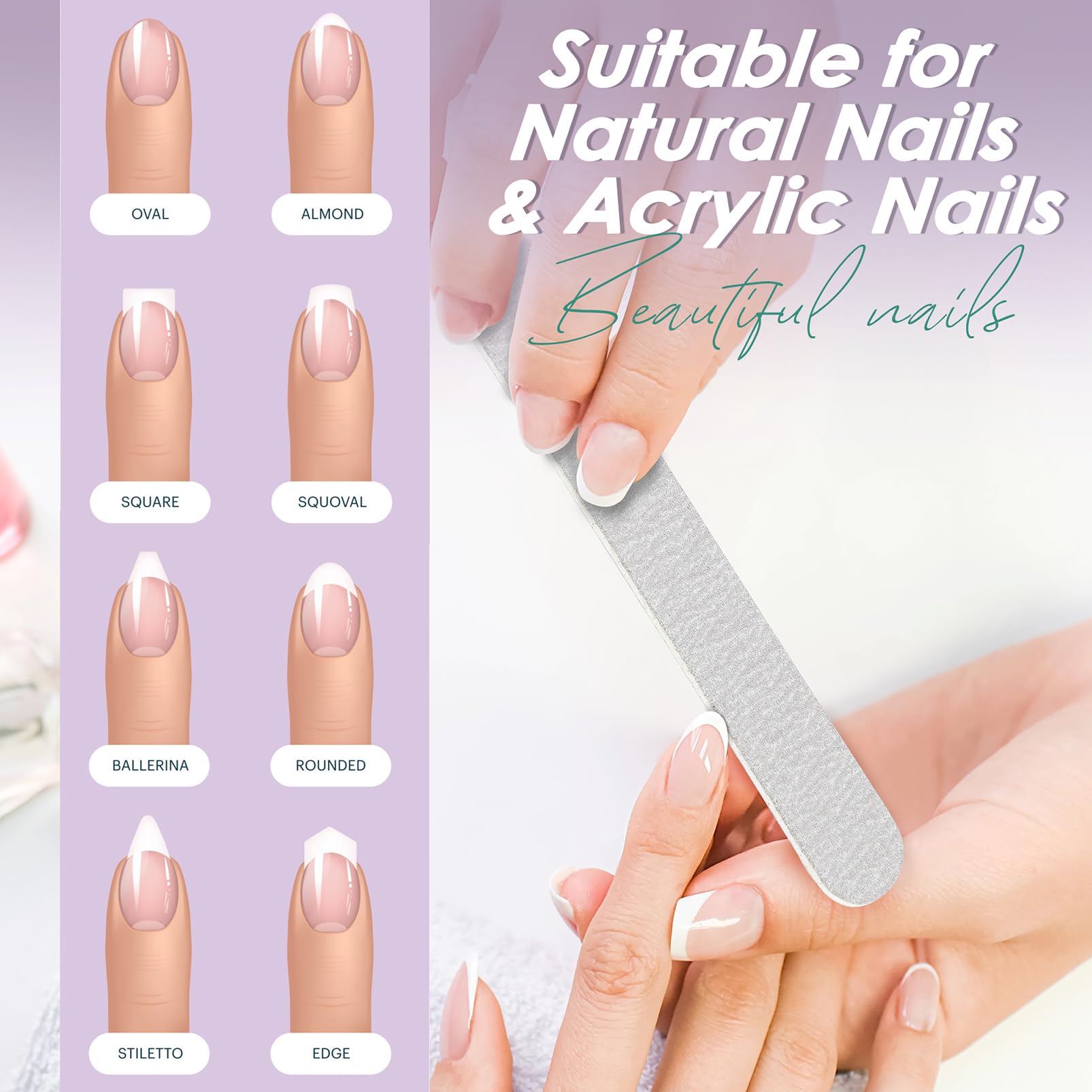 SALVMARY 100/180 grit emery boards bulk pack for natural or artificial nails.
