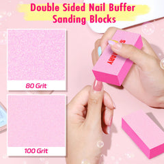 SALVMARY 80/100 grit buffers smooth surfaces on natural, acrylic, or tip extensions.