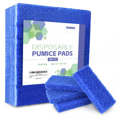 SALVMARY blue coarse foot scrubber pads in 40-piece pack for at-home pedicures