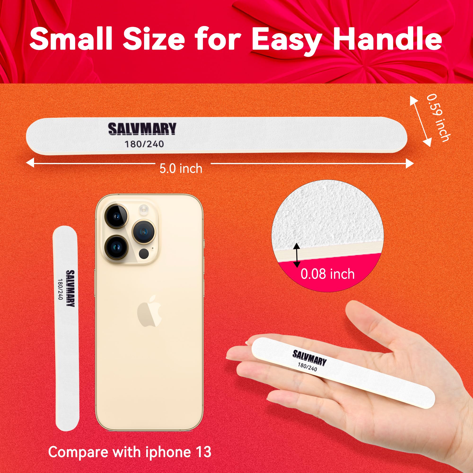SALVMARY disposable nail files 50pcs pack for quick manicures