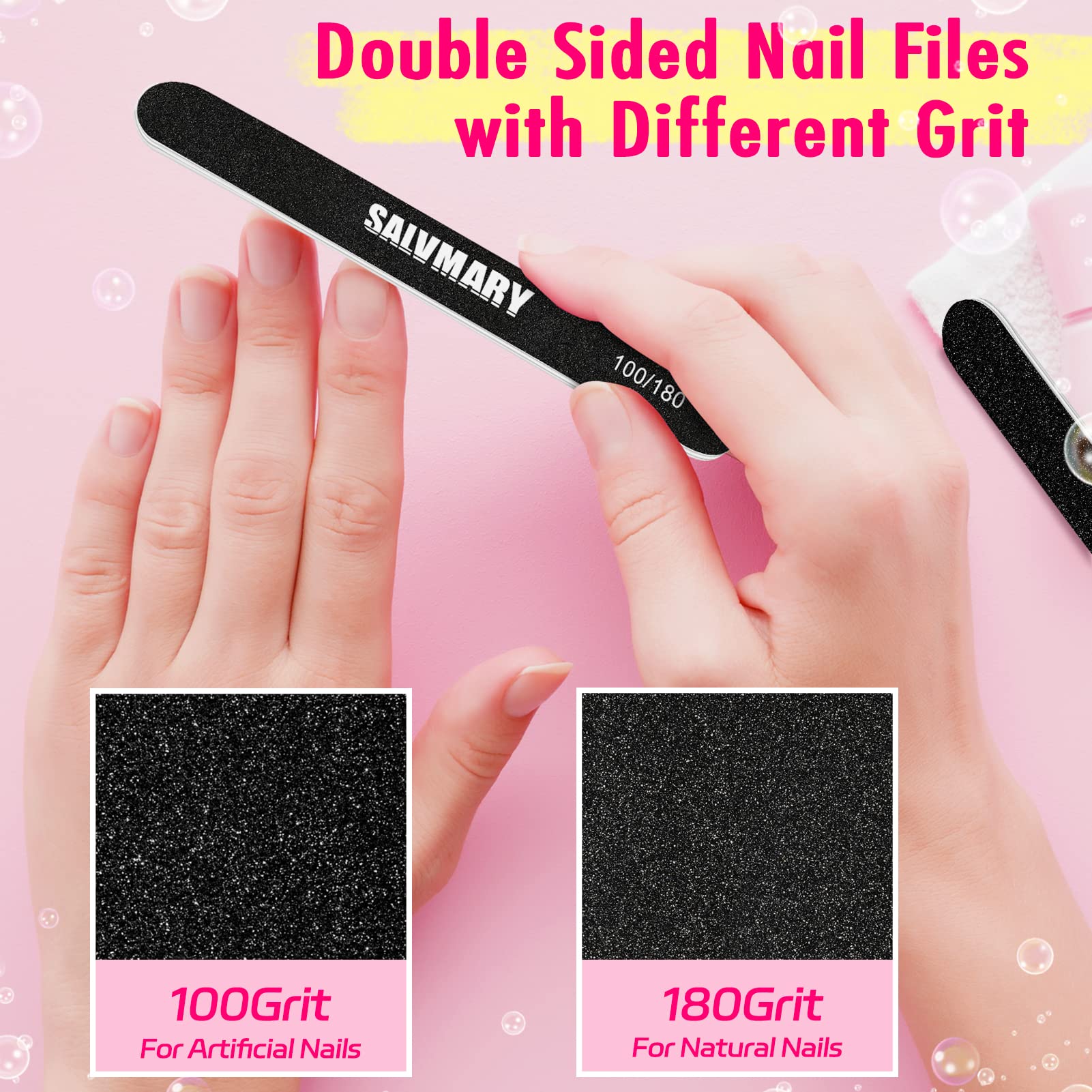 SALVMARY ergonomic filer offers comfortable grip for precise nail shaping.