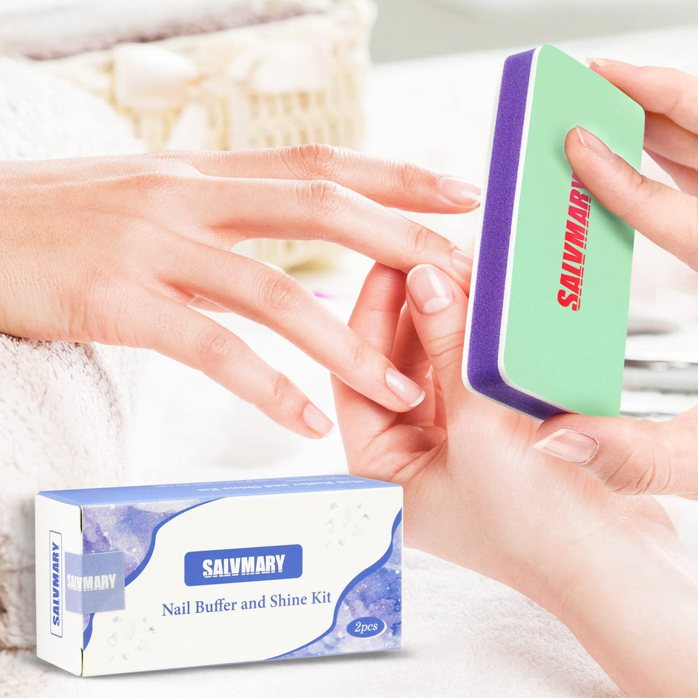 SALVMARY nail shiner block white 3000 grit delivers a glossy shine