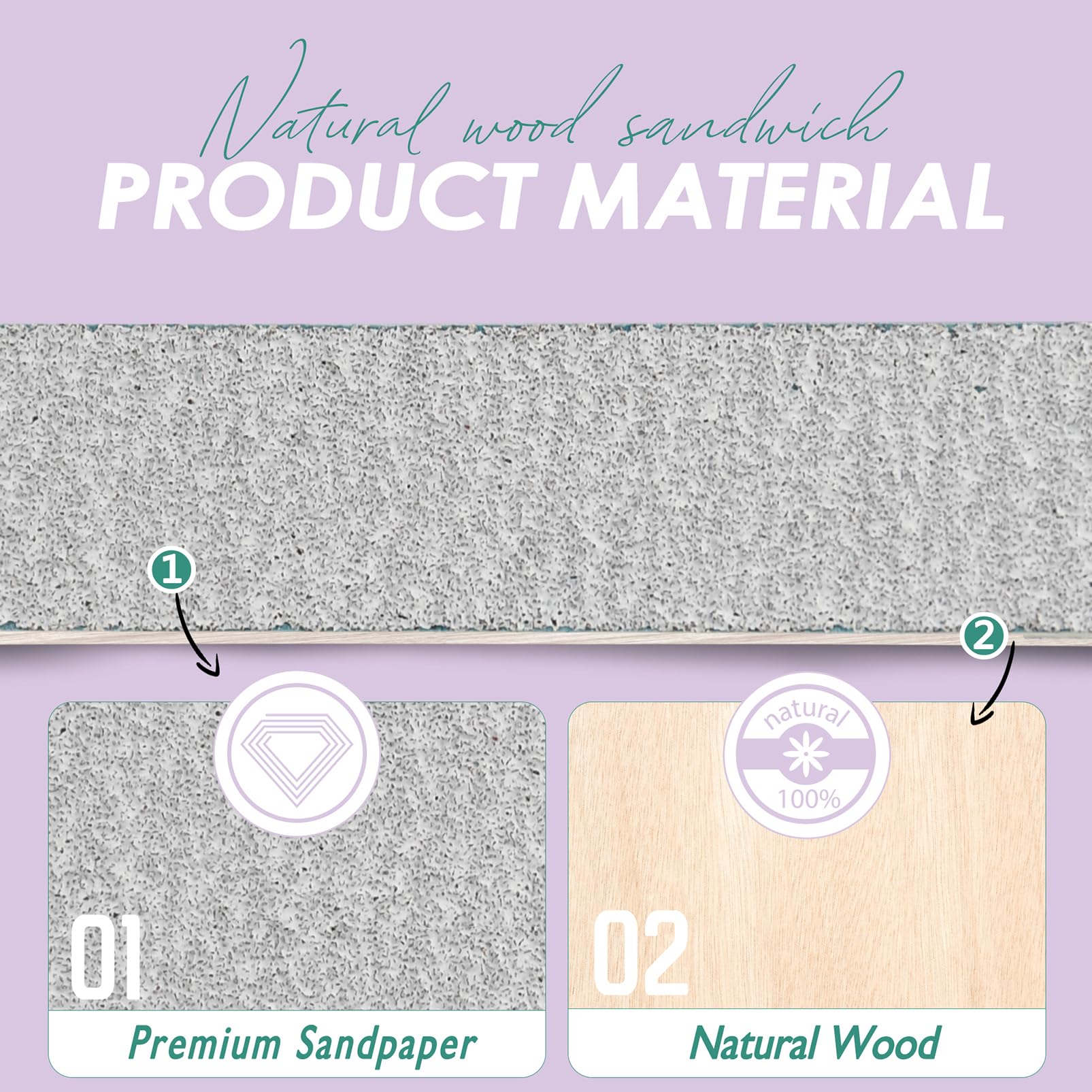 SALVMARY natural material nail file with wooden core for safe use.
