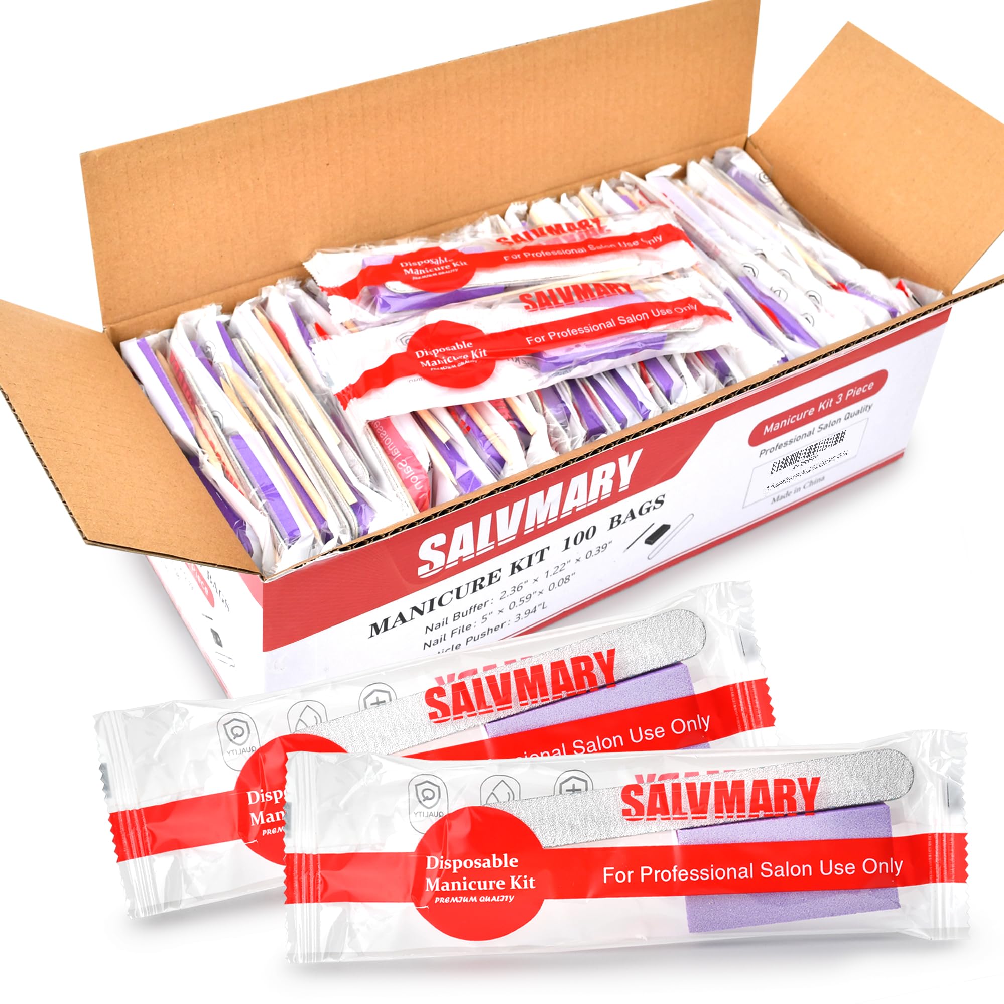 SALVMARY wooden nail file 100/180 grit for precise nail shaping