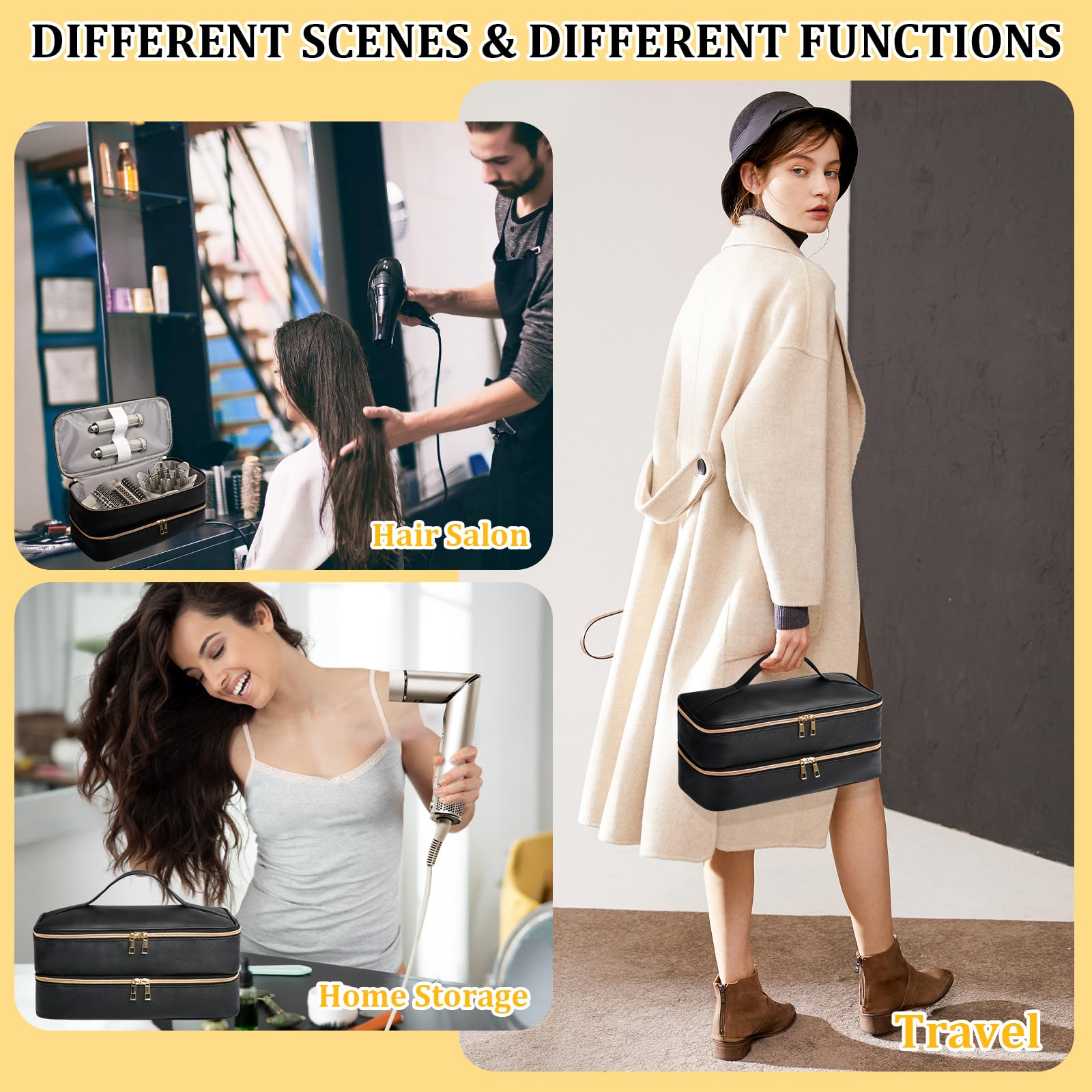 Sambois travel case top handle and reliable zippers for easy transport.