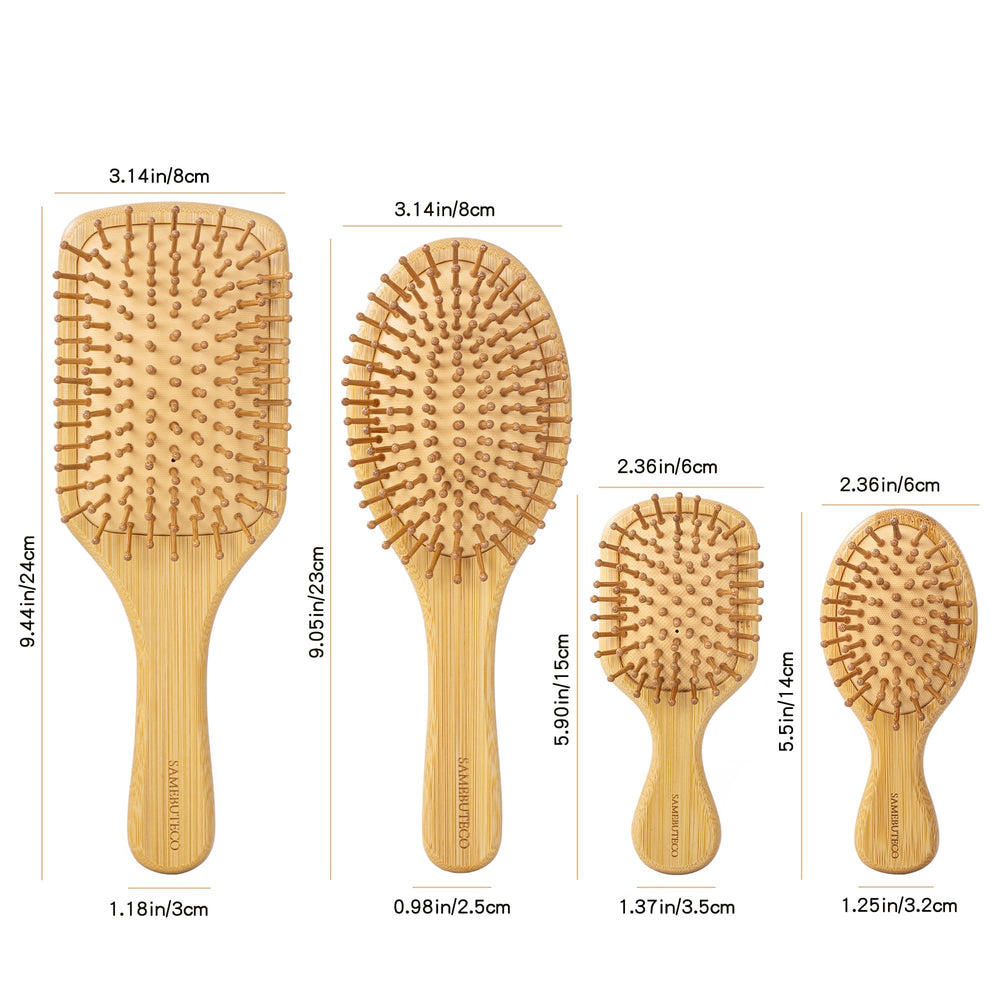 SAMEBUTECO Bamboo Hair Brush Square Small portable styling on the go