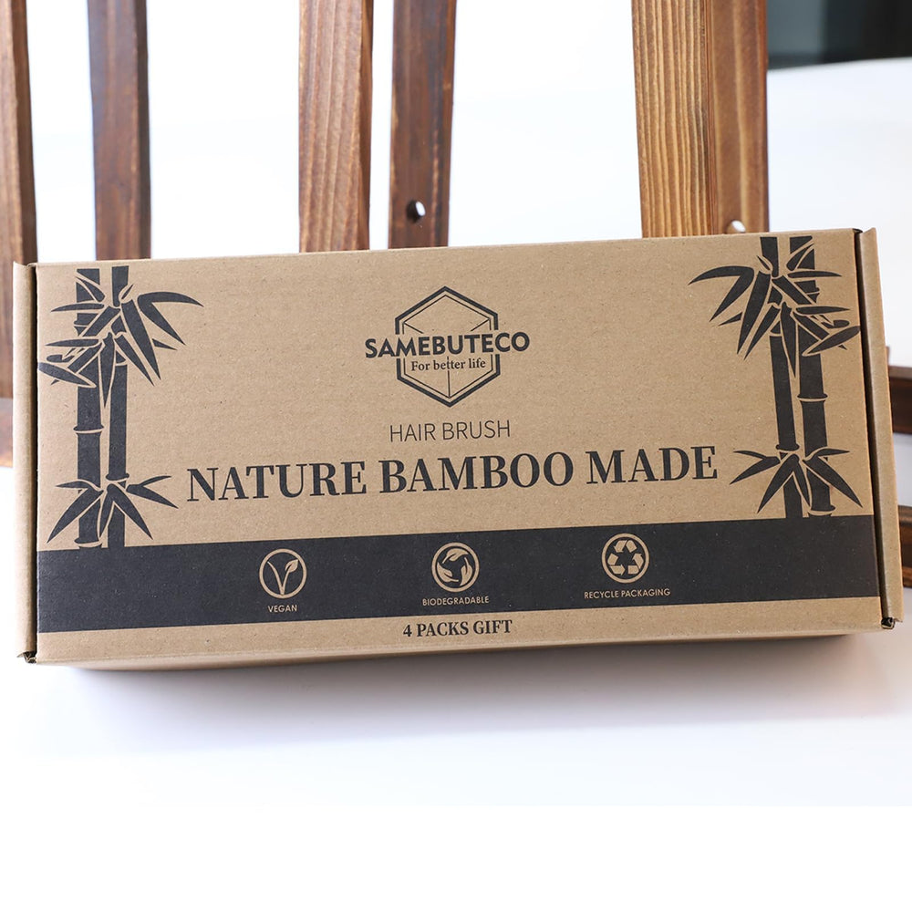 SAMEBUTECO Bamboo Hair Brush Travel Compact easy to carry on trips