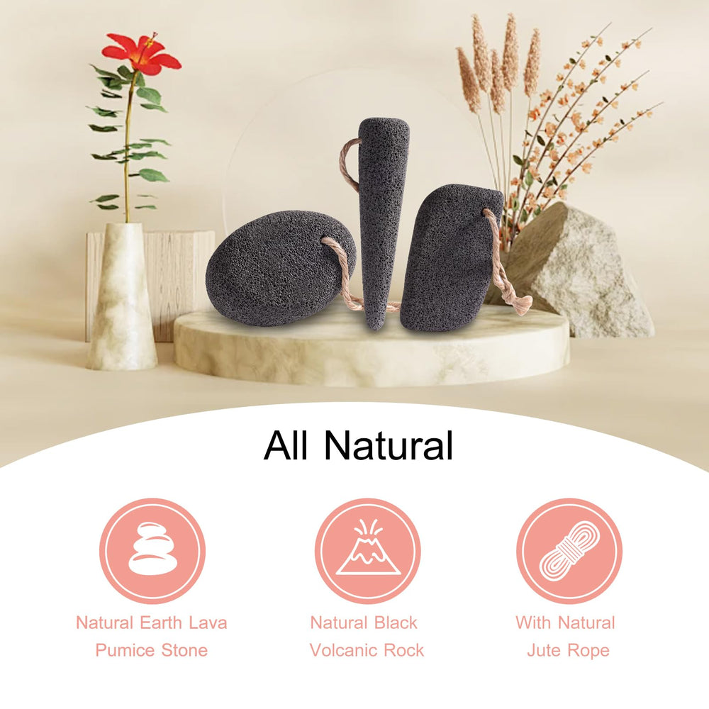 SAMEBUTECO pumice stone includes hanging rope for safe drying and storage