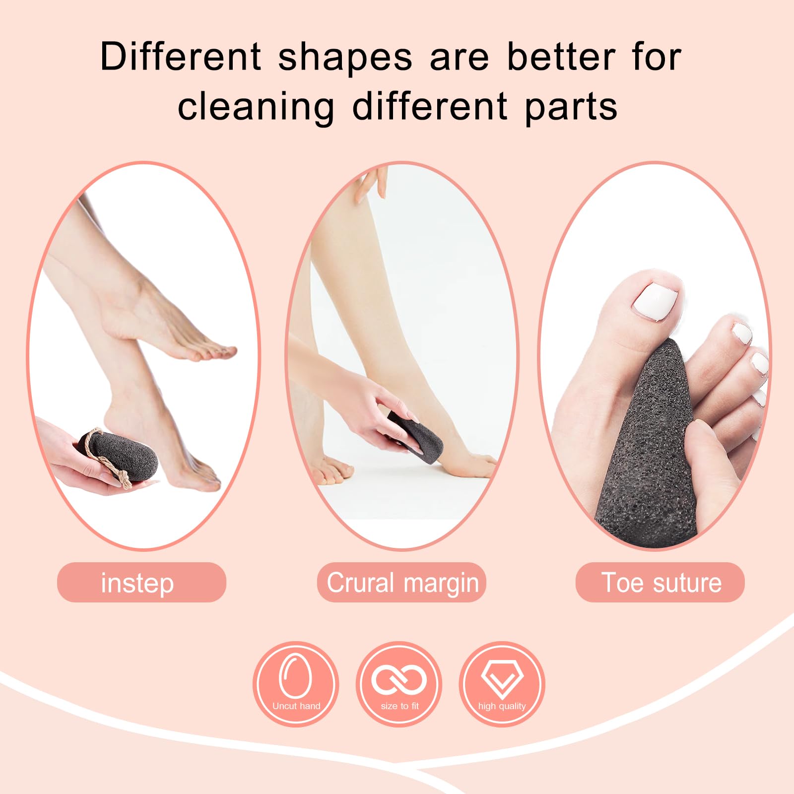 SAMEBUTECO volcanic pumice leaf large cleans foot edges with precision