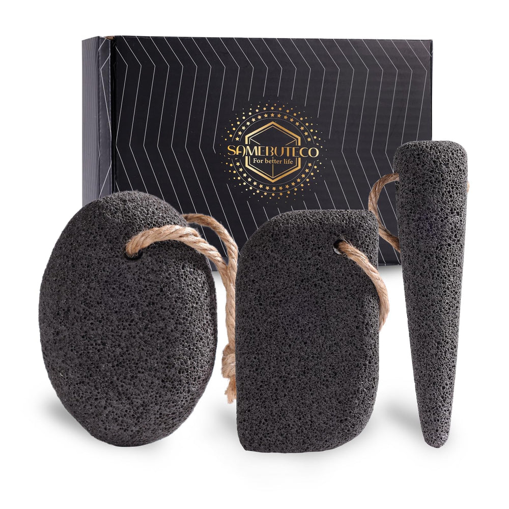 SAMEBUTECO volcanic pumice stone oval large for broad foot cleansing and dead-skin removal