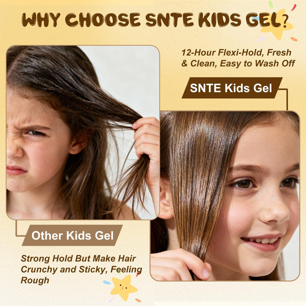 Samnyte gel, control del frizz para cabello suave en escuela y juego