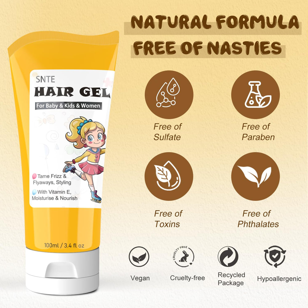 Samnyte gel para niños, estilos adorables con peinados definidos