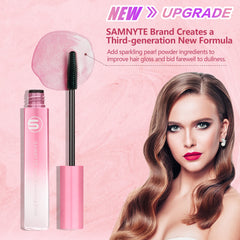 Samnyte Hair Finishing Stick bottle with pink gradient cap for quick frizz control