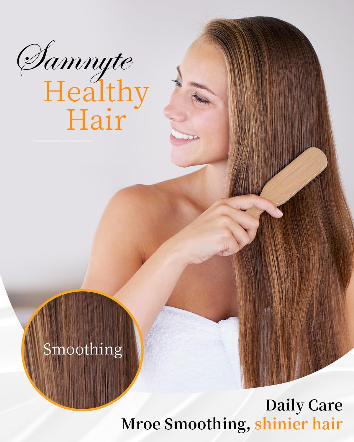 Samnyte hair wax stick application demonstrates easy control for smooth frizz-free sections.