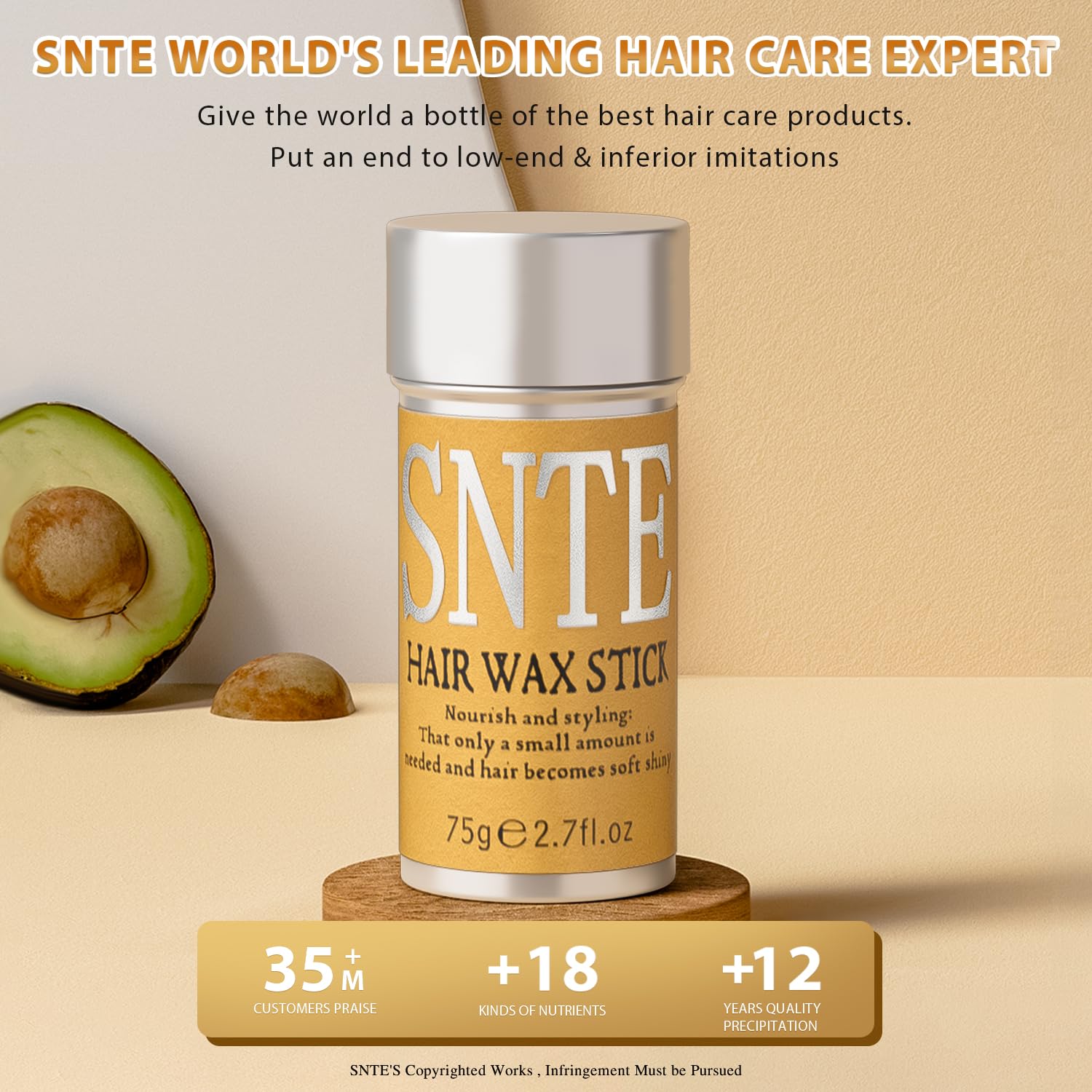 Samnyte Hair Wax Stick: ingredientes vegetales para cuidado suave.