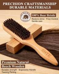 Samnyte rat tail comb detailing for precise parts and detangling.