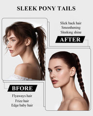 Samnyte sleek-back ponytail styling for a polished look.