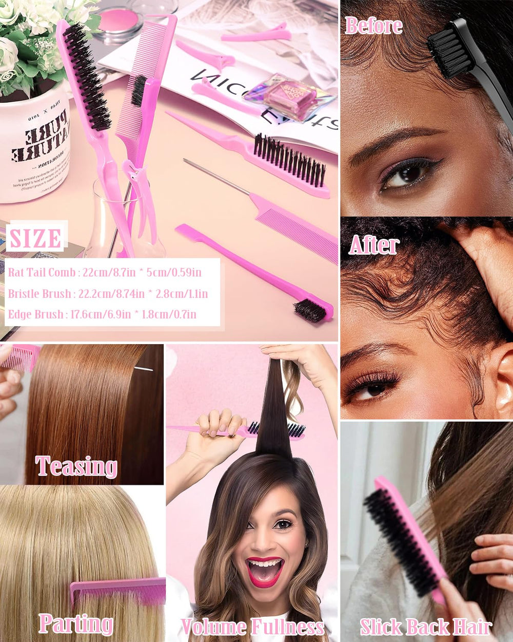 Samnyte sleek ponytail created with wax and brushes.