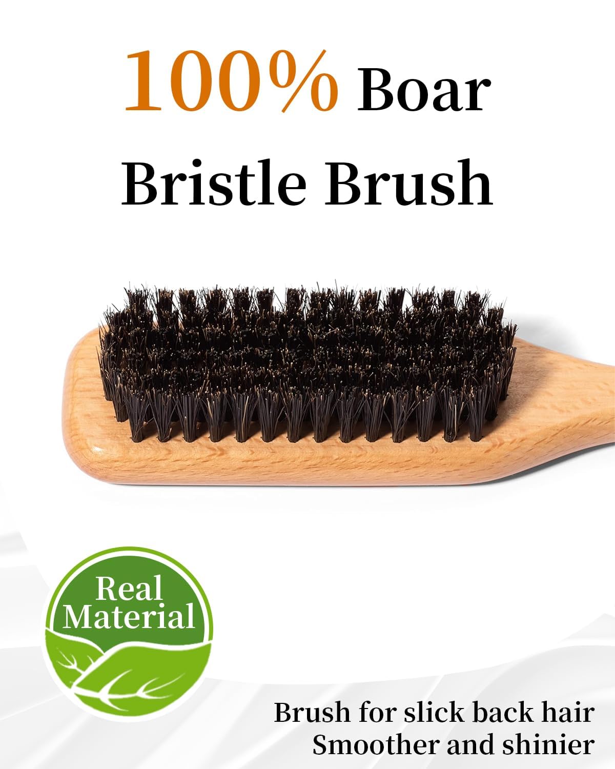Samnyte slick back brush bristles closeup highlights flexible bristles for comfortable scalp contact.