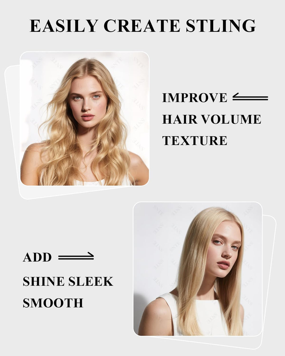 Samnyte Slick-Back Brush on ponytail demonstrating sleek, frizz-free finish.