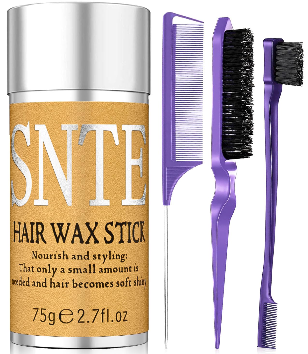 Samnyte slick back hair brush purple for smooth, frizz-free styling