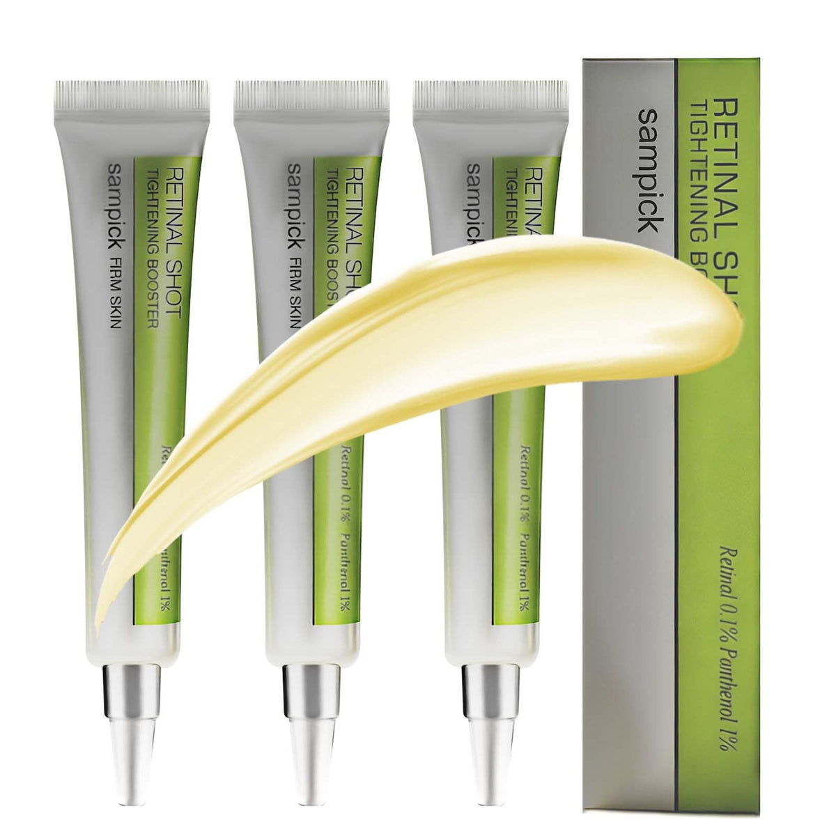 Sampick Retinal Renewal Night Booster bottle closeup for premium night-time hydration.
