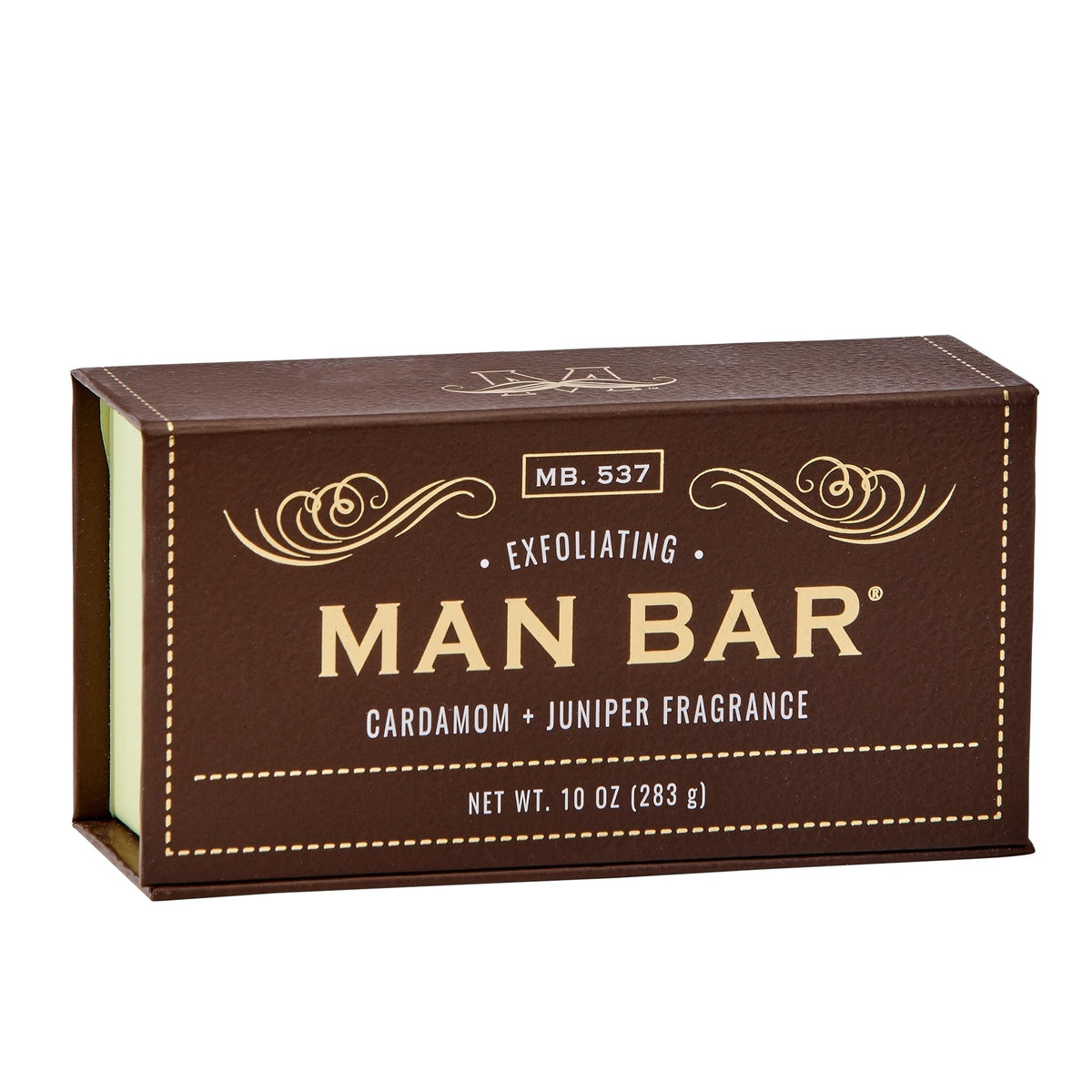 San Francisco Soap Company barra exfoliante de cardamomo y enebro para piel suave y renovada.