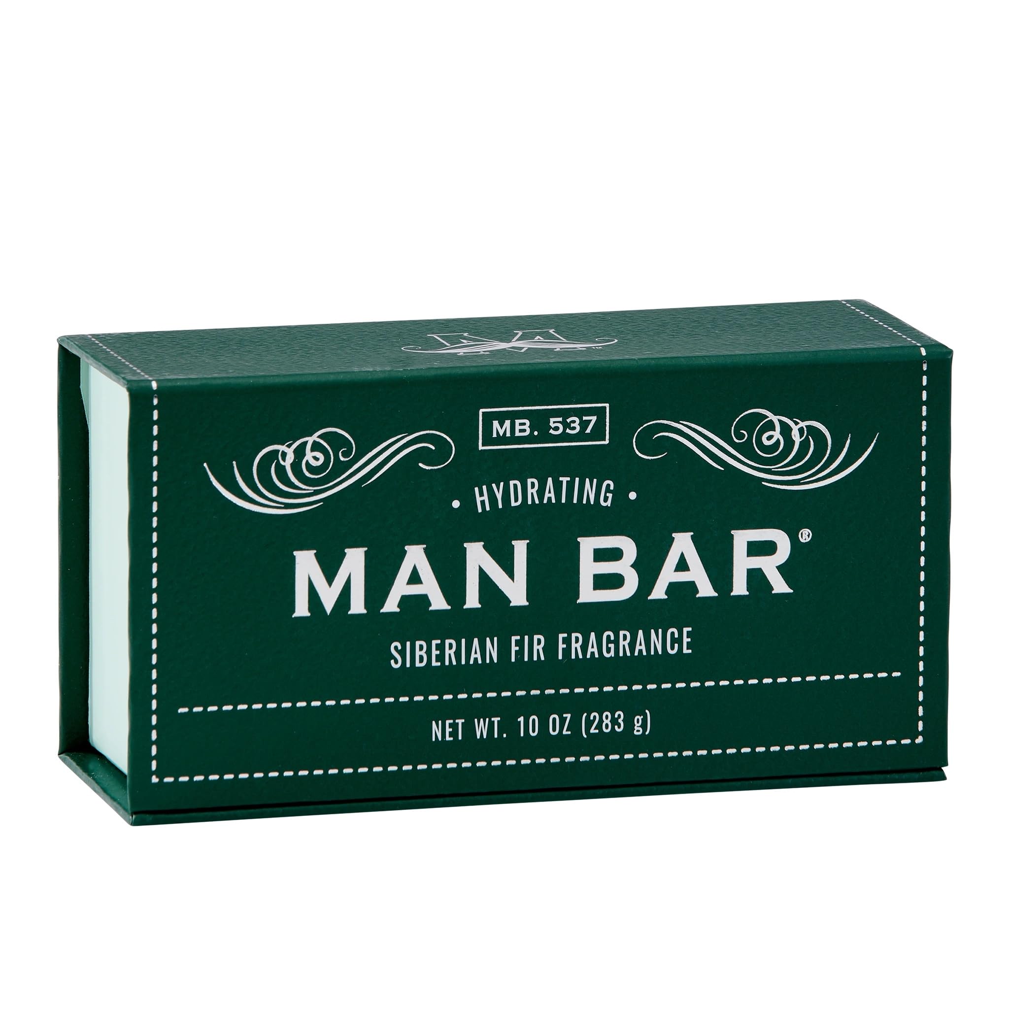 San Francisco Soap Company Siberian Fir Man Bar packaging highlights rugged design and eco-friendly values.