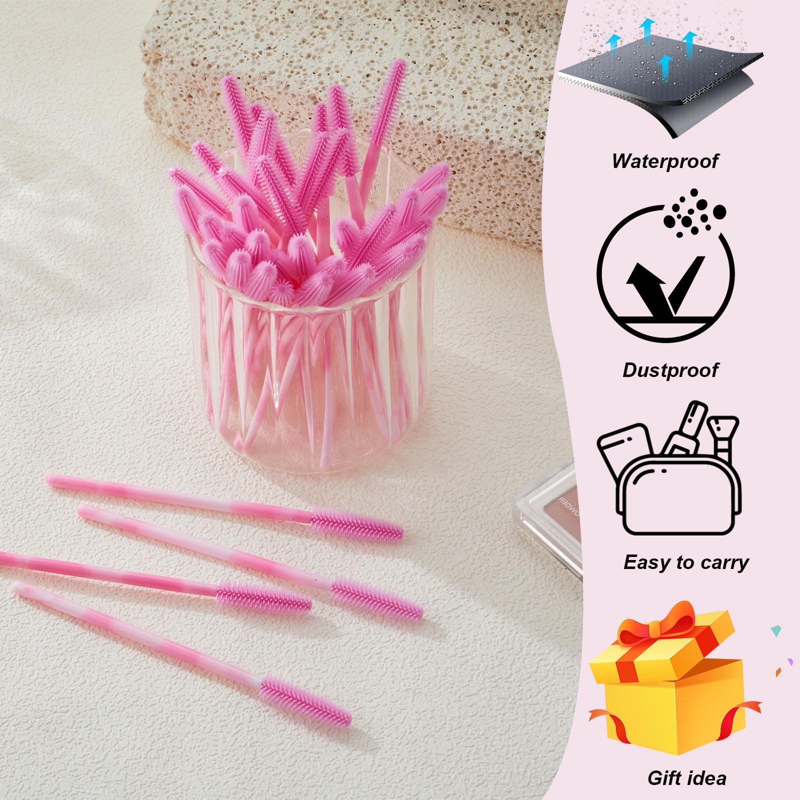 SANARITA hygienic mascara wands keep tools clean between uses.