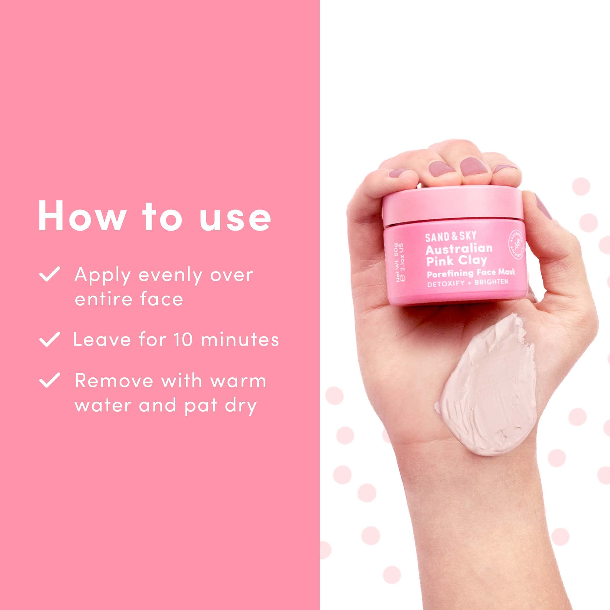 Oily and combination skin benefits from Sand and Sky mask.