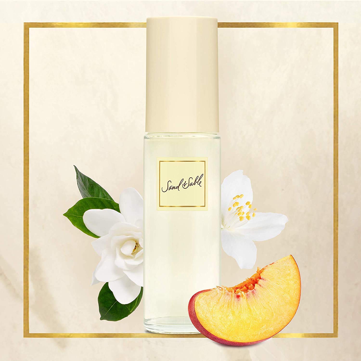 Sand & Sable fragrance adds a chic touch to vanity or counter display.