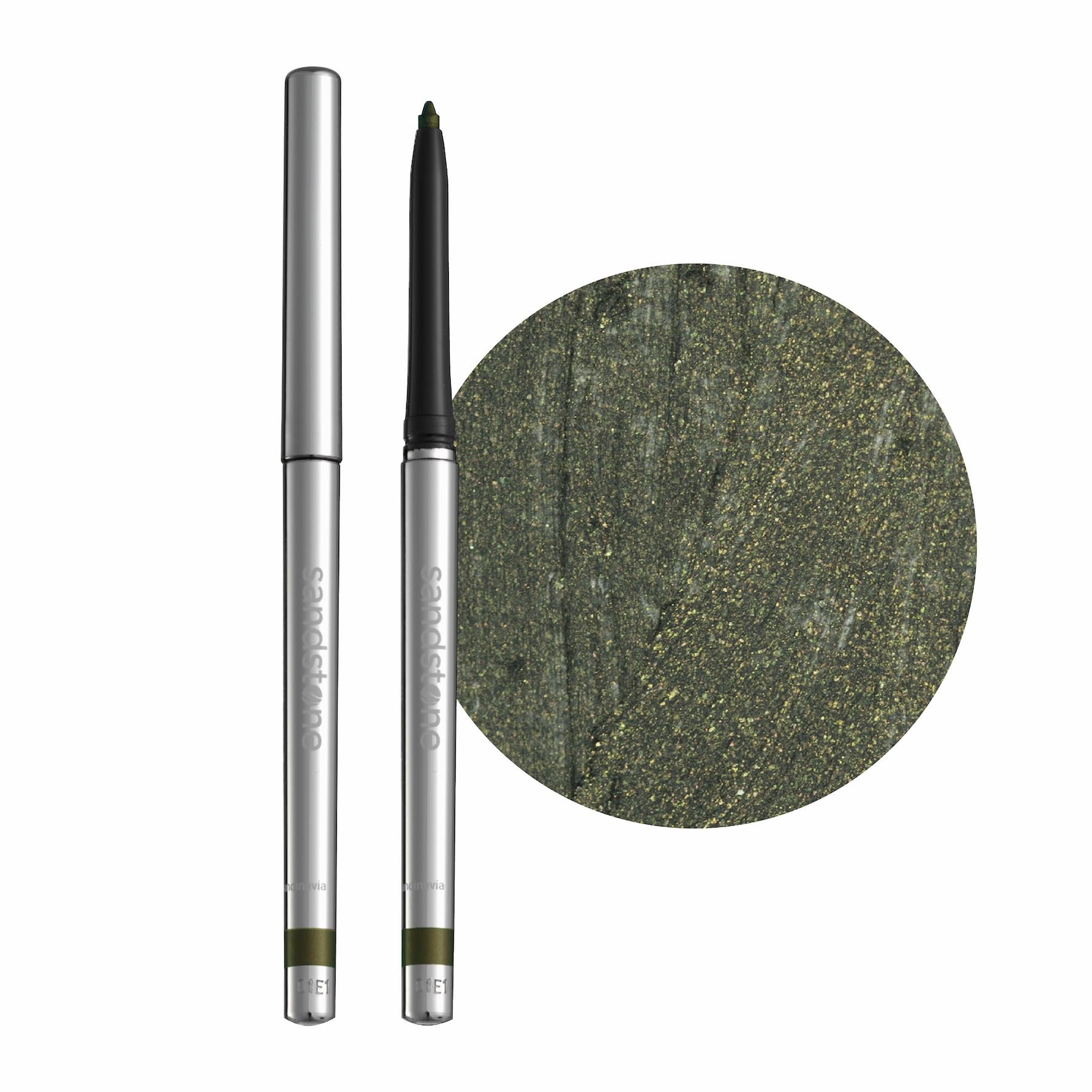 Sandstone Scandinavia delineador ojos metalico verde, acabado duradero y elegante.