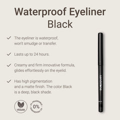 Delineador de ojos sin manchas para un delineado estable.