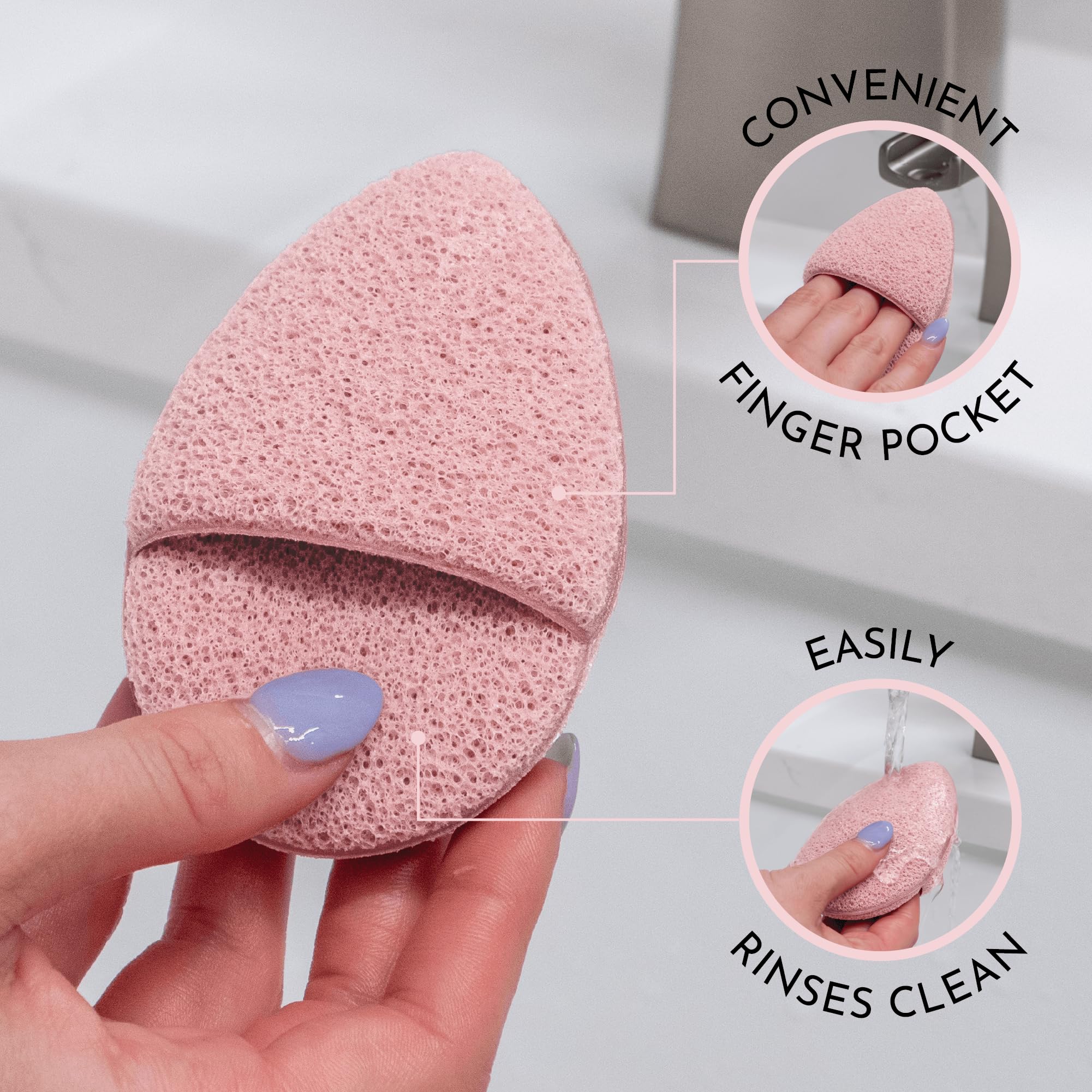 S&T INC. Face Scrubber with Finger Pocket eases around nose and eyes.